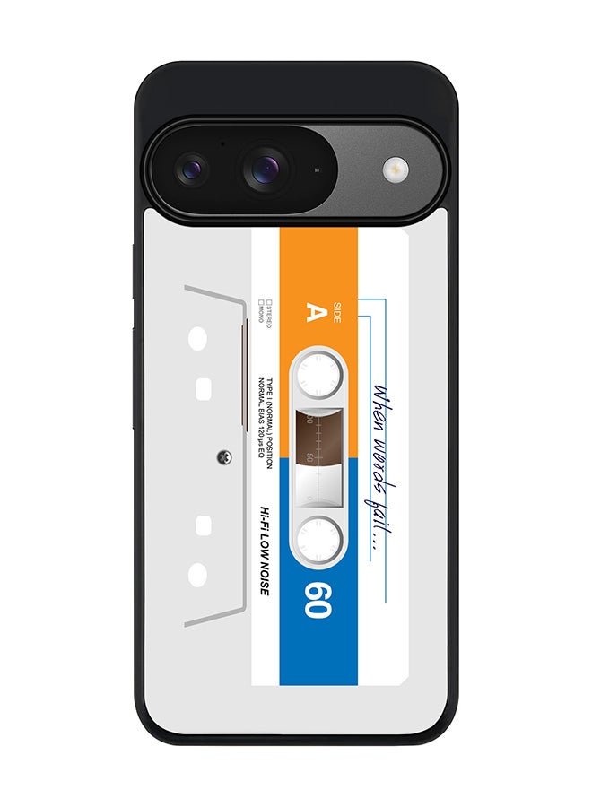 Stylizedd For Google Pixel 9 Case,Slim fit Camera Protection, Shockproof Thin Phone cover - When Words Fail (White Tape) - Image 1