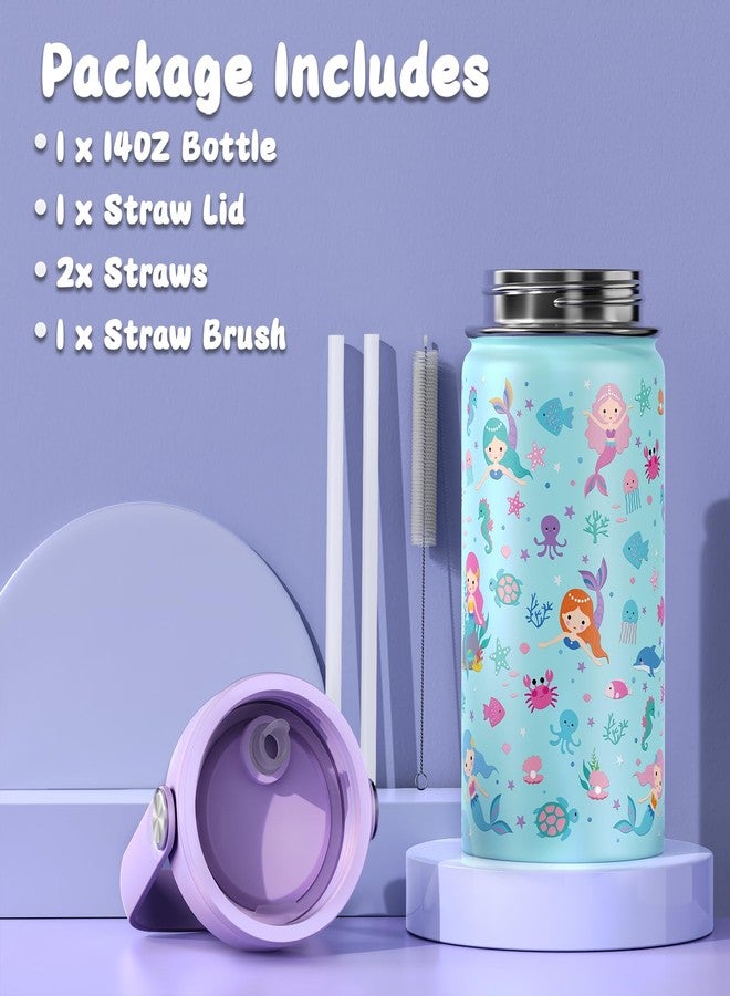 ACESAK Kids School Backpack for Girls, Mermaids Bookbag Backpack with 14OZ Kids Water Bottle, Blue, 4cs Backpack Jar Set - Image 5