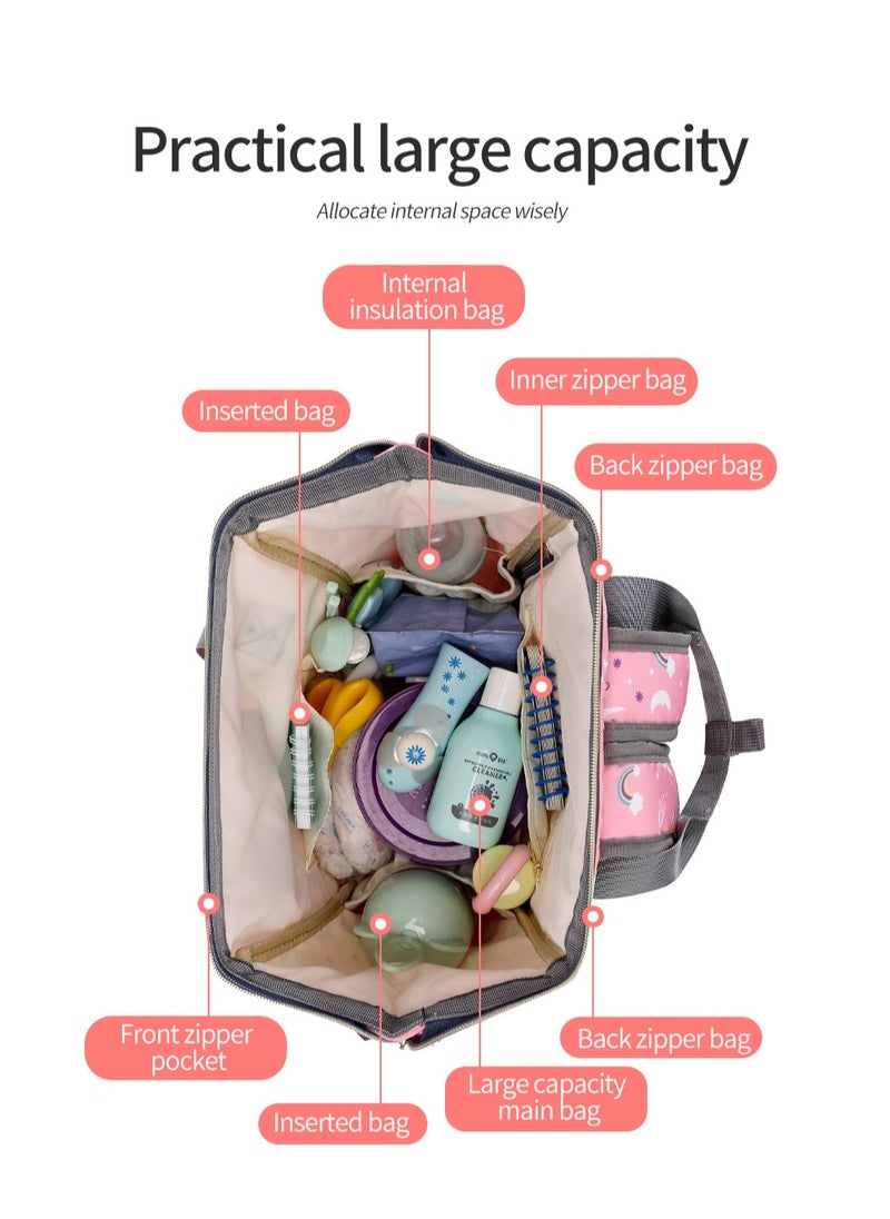 Majestic - 142 Mummy Maternity Diaper Waterproof Multifunctional large capacity backpack bag Grey - Image 1