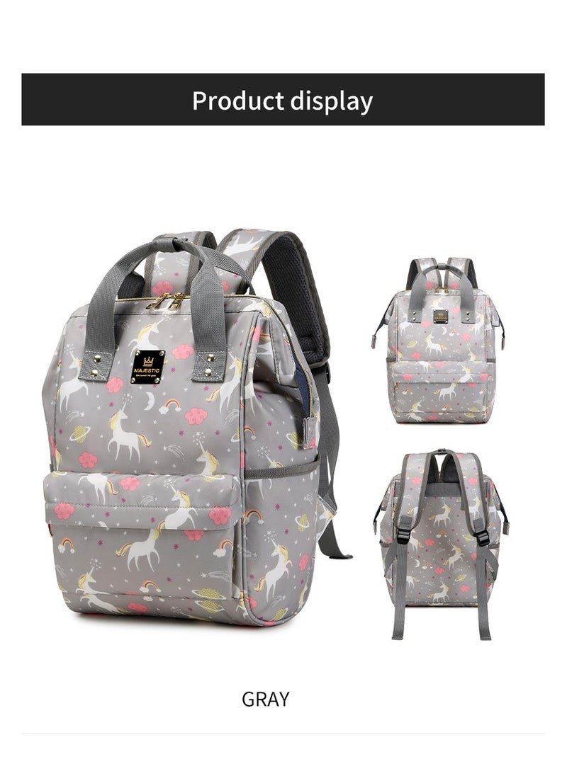 Majestic - 142 Mummy Maternity Diaper Waterproof Multifunctional large capacity backpack bag Grey - Image 1
