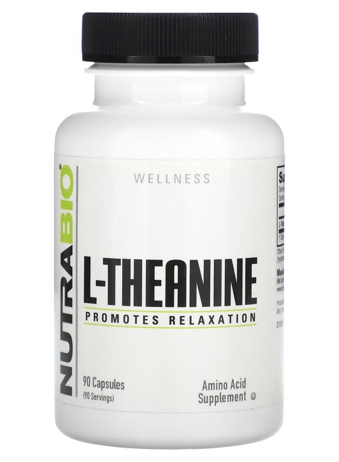 NutraBio L-ثيانين 200 ملغ 90 كبسولة