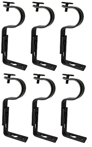 TEJATAN  Curtain Rod Brackets Black 1 Inch  Set of 6 3 Pairs