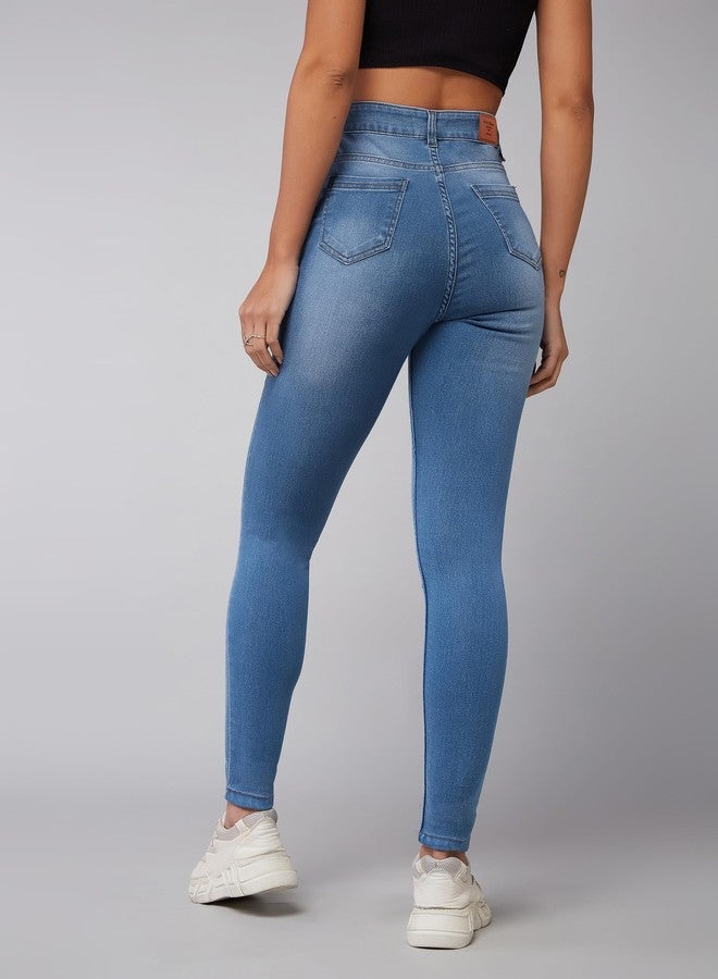 Miss Chase Women's Skinny High Rise Regular Stretchable Denim (Plus Size) Jeans (MCAW18DEN02-77-321-32, Zenith Blue, 32) - Image 3