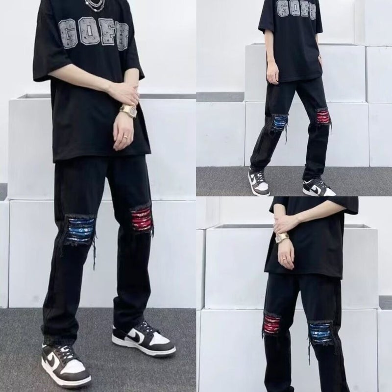 Unisex Classic Denim Jeans Loose Fit Daily Outdoor Wear - Image 3