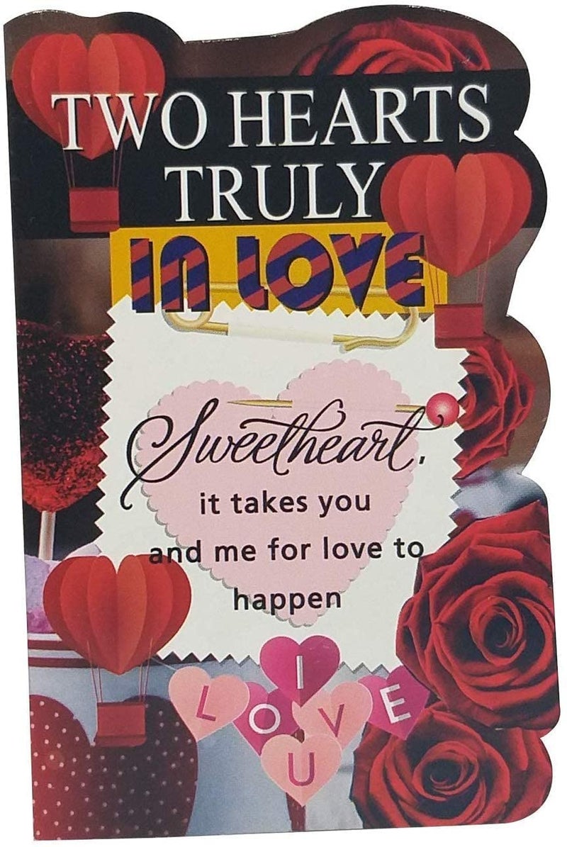 Saugat Traders Love Gift for Girlfriend Wife Boyfriend Greeting Card Heart Shape Box with Teddy and Red Rose Flowers Basket with Chocolates Valentine Day - Image 4