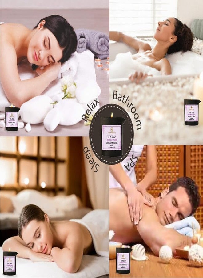 LEFFIS 100% Natural Spa Day Massage Candle - Lavender & Vanilla, All Natural, Relaxing, Stress Relief, Skin Nourishing, Aromatherapy, Homemade in India - Image 5