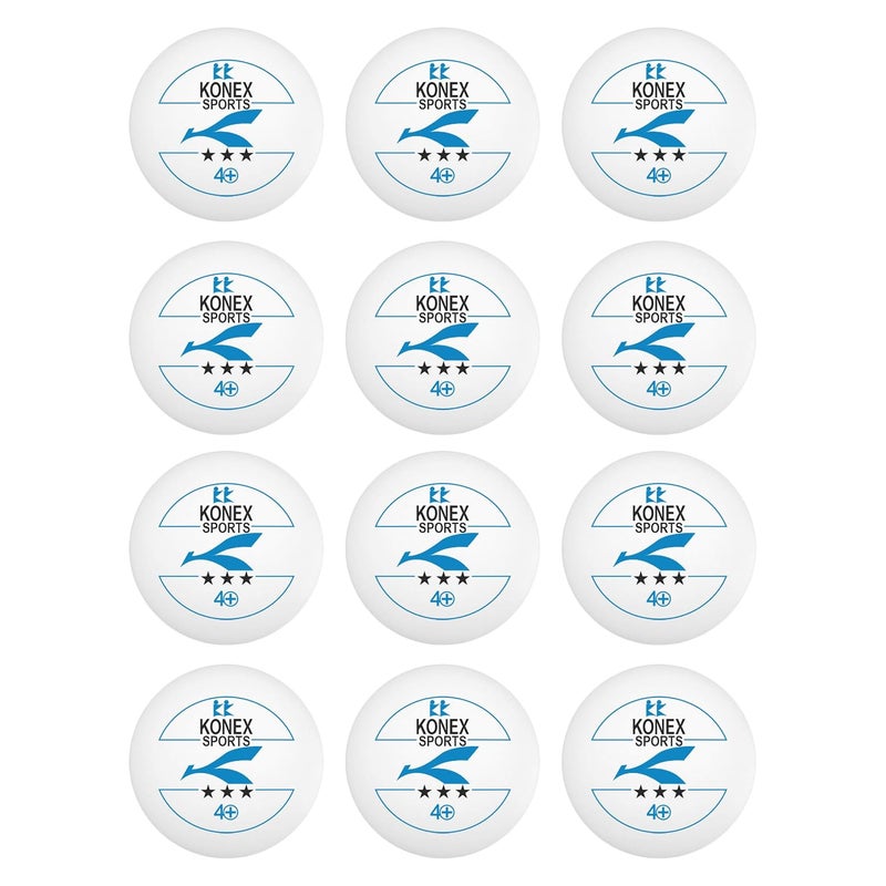 KONEX 40+ Table Tennis Balls White (Pack of 12) 3 Star ABS Material Training and Professional Play - Image 2