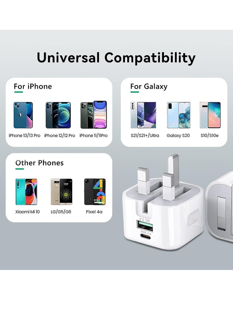 ELTRAZONE - 20W USB C Charger Block, 2-Ports [USB-C + USB] Charging Station, QC PD3.0 GaN Fast Charging Block, Type C Power Adapter for iPad Pro/iPhone/Samsung Note/Galaxy (With Cable) - Image 1