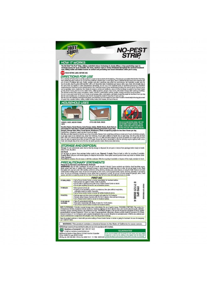 Hot Shot No-Pest Strip 2, Controlled Release Technology Kills Flying and Crawling Insects 2.29 Ounce (Value Pack of 12) - Image 2