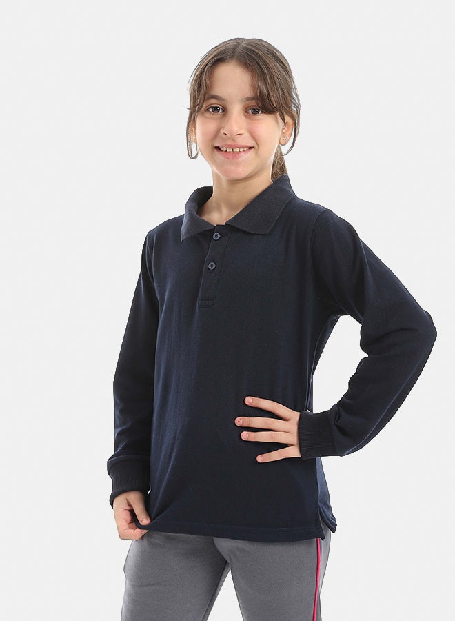 Red Circle Long sleeve polo t-shirt Kids Unisex - Image 4