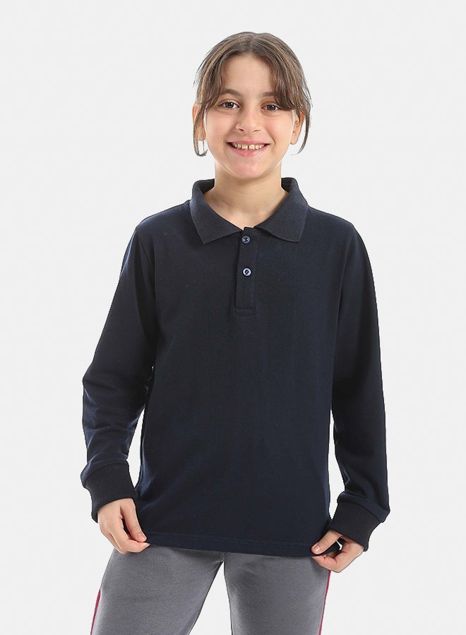 Red Circle Long sleeve polo t-shirt Kids Unisex - Image 2