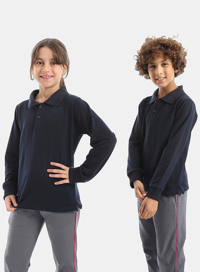 Red Circle Long sleeve polo t-shirt Kids Unisex - Image 3