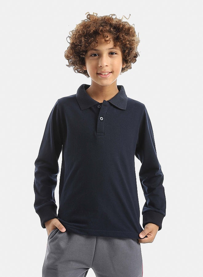 Red Circle Long sleeve polo t-shirt Kids Unisex - Image 1