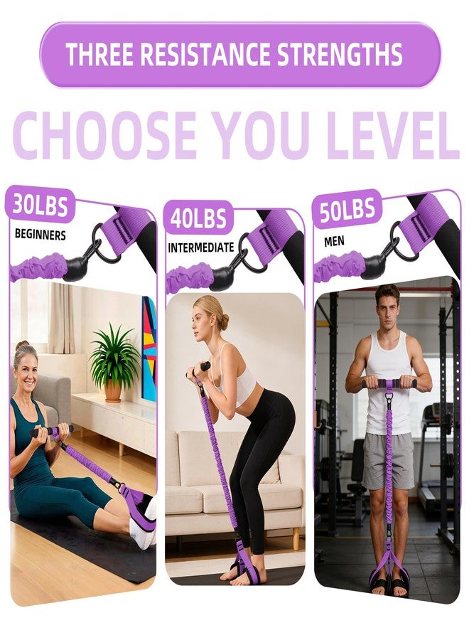 Stomonster Multifunctional Resistance Bands with Handles, Pedal Resistance Bands,30/40/50LBS Adjustable, Anti-Break Design,Full Body Workout for Women Home Gym,Yoga,Pilates,Strength Training (Purple) - Image 5