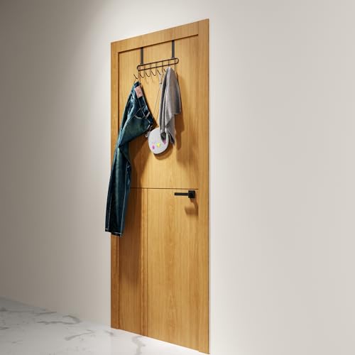 RIOMAX Multifunctional Over The Door Hook Hanger Organizer/Wall Hook Rack for Hanging Clothes, Towel Hanger, Kitchen Hanger, Bathroom Hanger - (7 Hook) (Pack of 1) (Black) - Image 3