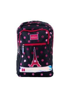Front Pocket Paris Eiffel Tower Printed Backpack Black 143259