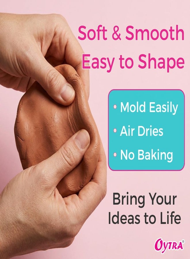 Oytra Dozen 500 Grams Air Dry Sculpting Dough Terracotta Brown Art and Craft Molding Clays - Image 5