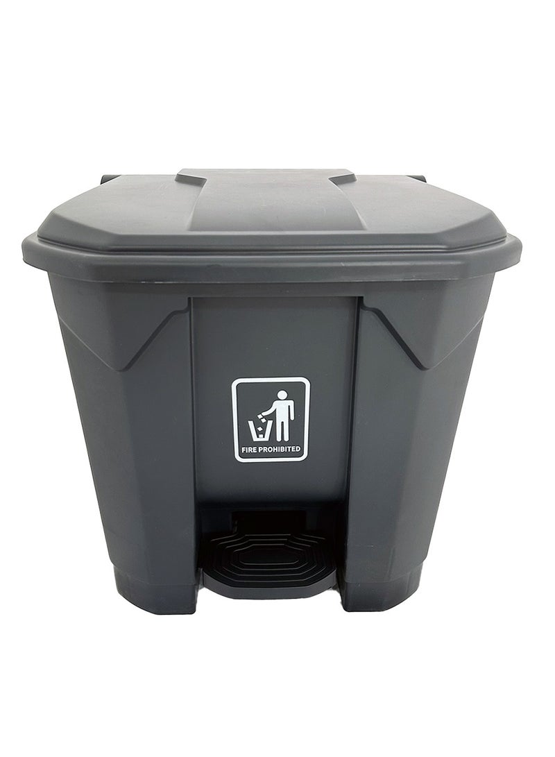 AKC AKC Step Trash Bin | Plastic Matte Finish | Suitable For Bathrooms, Kitchens & Communal Spaces | Grey | 30 Liters - Image 2
