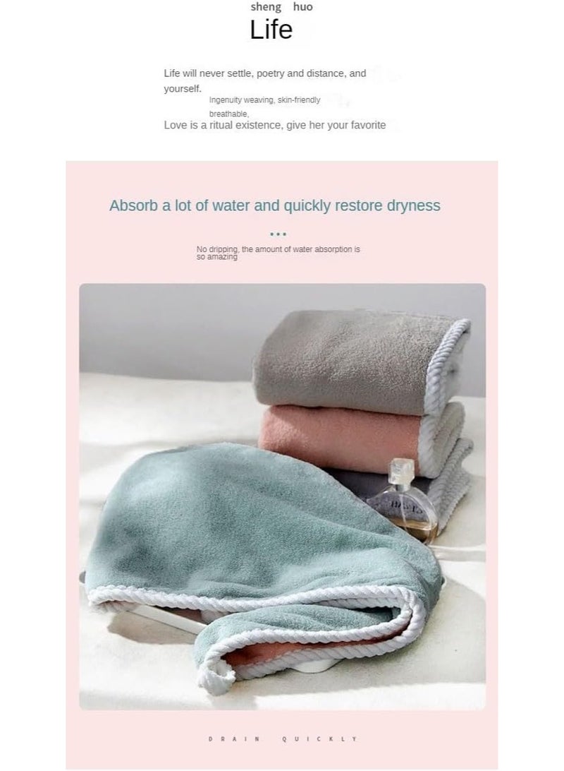 Dry Hair - Innovative Towel Cap Designed for Efficient Water Absorption, Perfect for Girls or Women desiring a Quick and Carefree Hair Drying Experience (Green) - Image 2