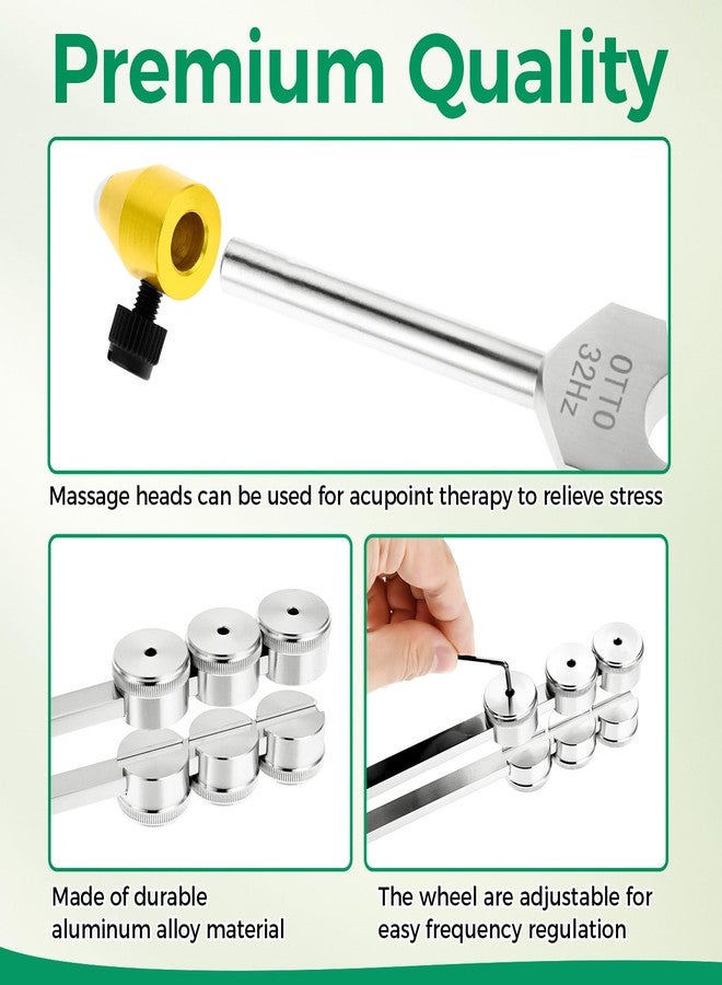 DRELD شوكة رنانة موزونة بتردد 32 هرتز مع رأس تدليك للشفاء، وتنشيط الشاكرات، والعلاج الصوتي، واليوغا، وتخفيف التوتر، والاسترخاء، مع مطرقة، وحقيبة، وقطعة قماش للتنظيف، ومفتاح ربط - Image 3