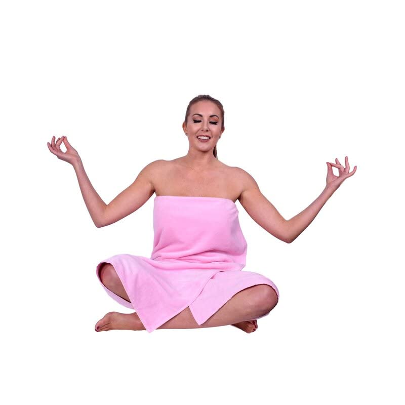TIQH 100 Zero Twist Cotton Highly Absorbent and Quick Dry Extra Large Soft BathBeach Towel Pink - Image 3