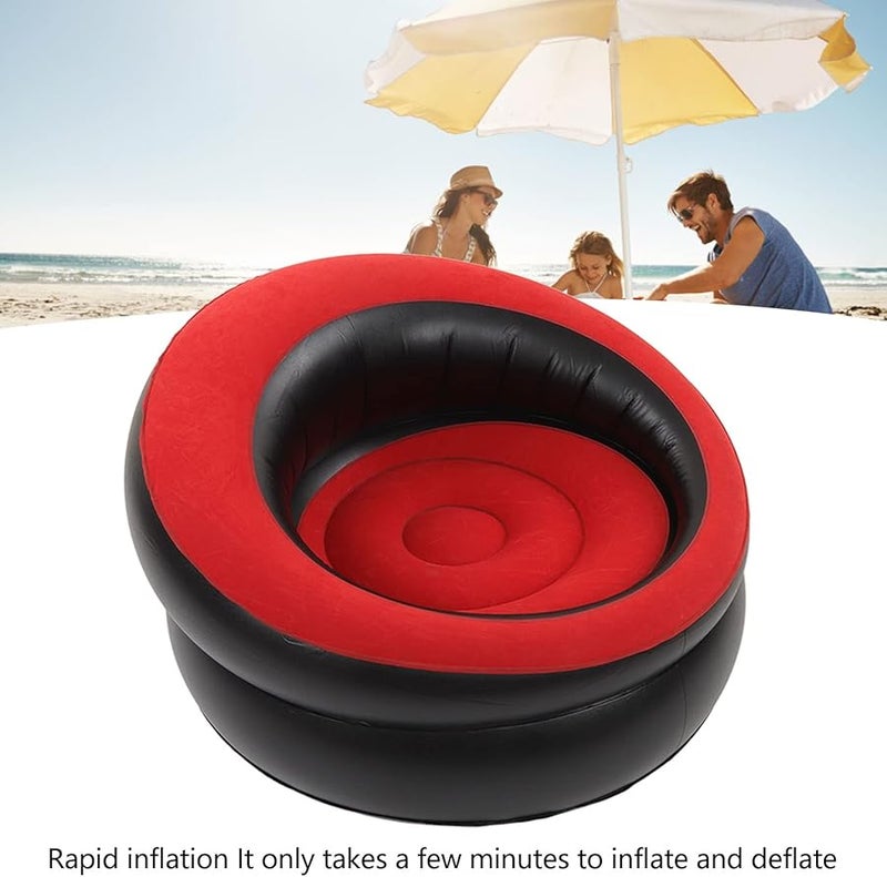 Red Inflatable Couch Portable Lightweight Sofa Bed for Indoor Outdoor Camping Picnic - Image 5