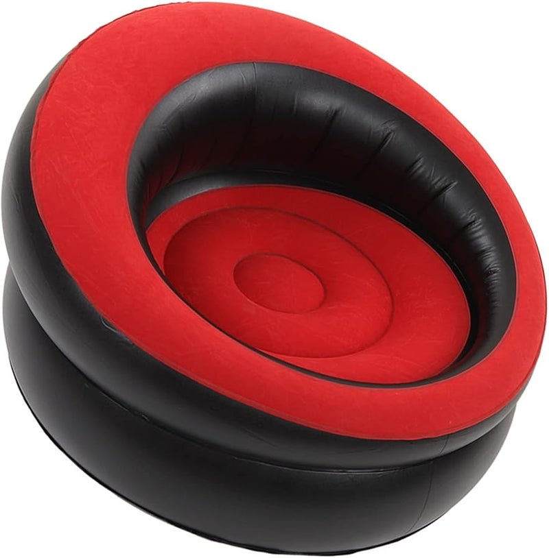 Red Inflatable Couch Portable Lightweight Sofa Bed for Indoor Outdoor Camping Picnic - Image 2