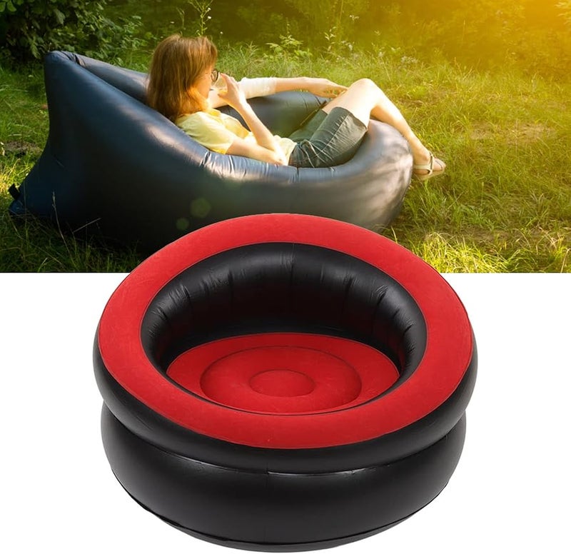 Red Inflatable Couch Portable Lightweight Sofa Bed for Indoor Outdoor Camping Picnic - Image 4