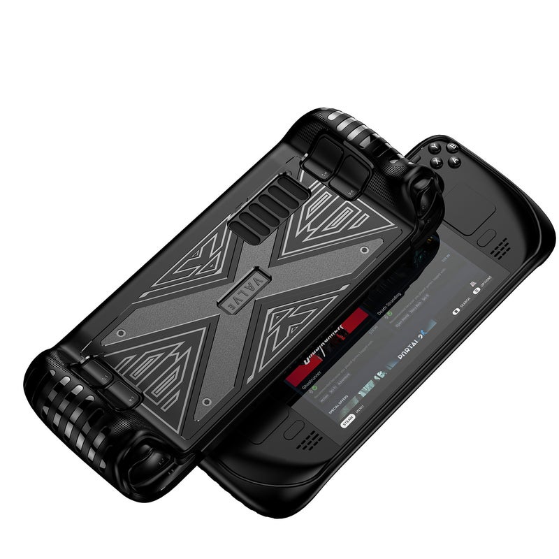 RALAN Steam Deck Protective Case - TPU Soft Full-Body Shockproof Cover in Black, Blue & Pink - Image 4