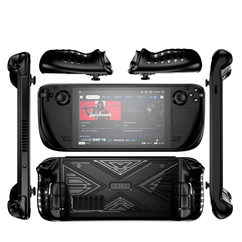 RALAN Steam Deck Protective Case - TPU Soft Full-Body Shockproof Cover in Black, Blue & Pink - Image 2
