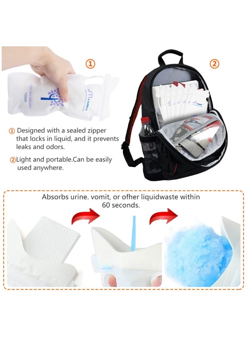 KASTWAVE Disposable Urinal Bags 8 Pack 700ml Camping Pee Bags Unisex Urine Bags Vomit Bags Traffic Jam Emergency Portable Urine Bag Portable Toilet Bag for Men Women Kids Patients Size 8 PcsAVAILABLE EVERYWHER - Image 4