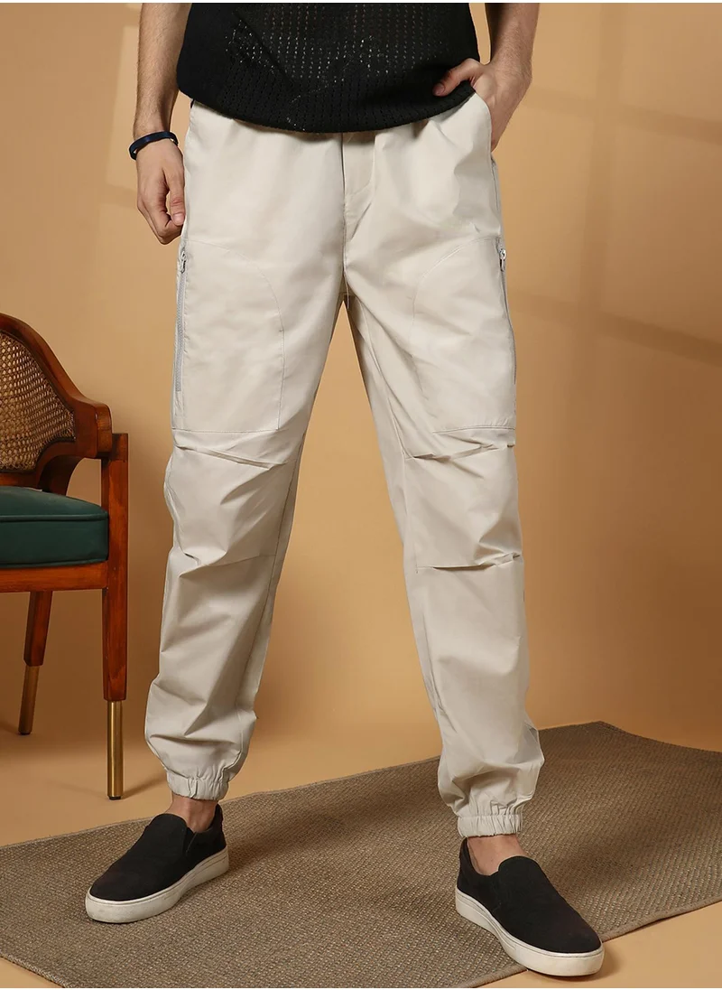 كامبوس سوترا Men's Saltbox Beige Parachute Utility Trousers
