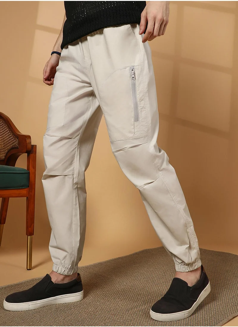 كامبوس سوترا Men's Saltbox Beige Parachute Utility Trousers