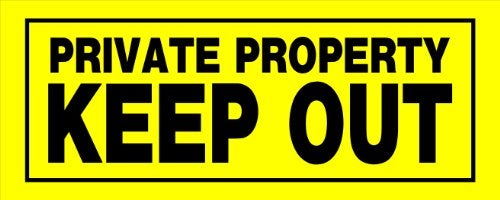Hillman 841804 Private Property Keep Out Sign, Yellow and Black Heavy Duty Plastic, 6x15 Inches 1-Sign - Image 3
