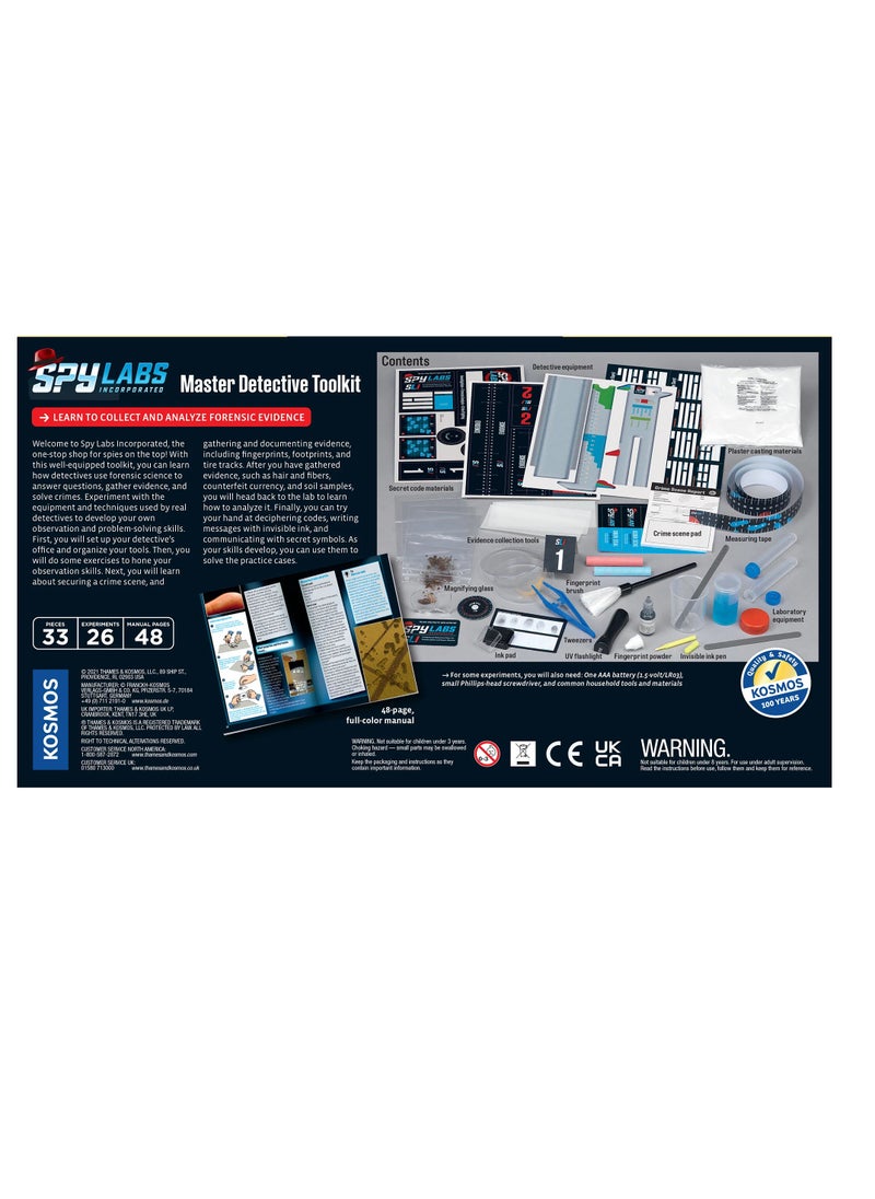 Thames & Kosmos Spy Labs Master Detective Toolkit - Investigative Science Kit for Kids, Spy Gadgets, Educational STEM Toy