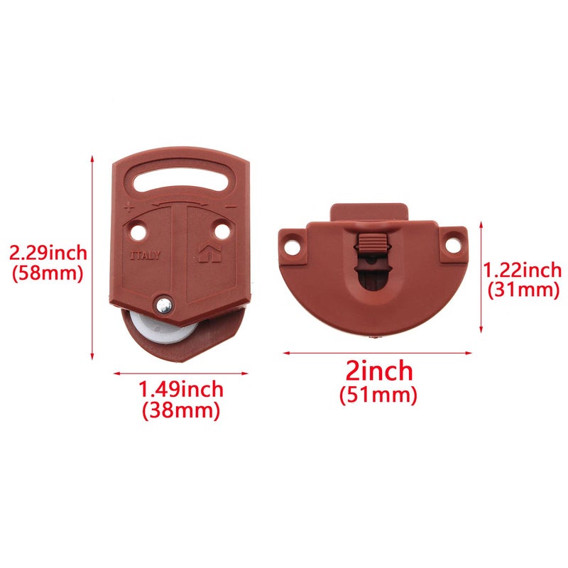 Generic HJGarden 2Pairs Old-Fashioned Wardrobe Sliding Door Roller Gear Track Panel Internal Kit, Furniture Sliding Door Pulley Accessories  - Image 2