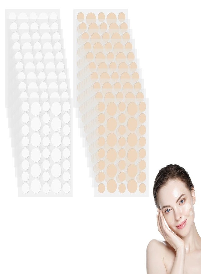 YUEWEESER Pimple Patches for Face, 720 Count 2 Size Acne Patches Day and Night, Hydrocolloid Patch Pimple Stickers for Face and Skin Patch Covering Blemishes (Skin tone & transparent colour - Image 1