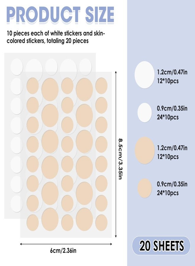 YUEWEESER Pimple Patches for Face, 720 Count 2 Size Acne Patches Day and Night, Hydrocolloid Patch Pimple Stickers for Face and Skin Patch Covering Blemishes (Skin tone & transparent colour - Image 2