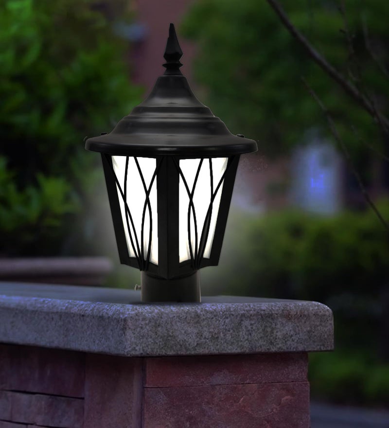 WHITERAY Outdoor Waterproof Gate Light Black Finish with B22 Holder Decorative Pillar Mount Lamp for Main Gate, Garden, Balcony, Patio, Entrance & Terrace (Without Bulb) - Image 2