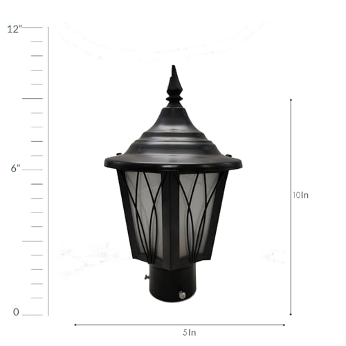 WHITERAY Outdoor Waterproof Gate Light Black Finish with B22 Holder Decorative Pillar Mount Lamp for Main Gate, Garden, Balcony, Patio, Entrance & Terrace (Without Bulb) - Image 5