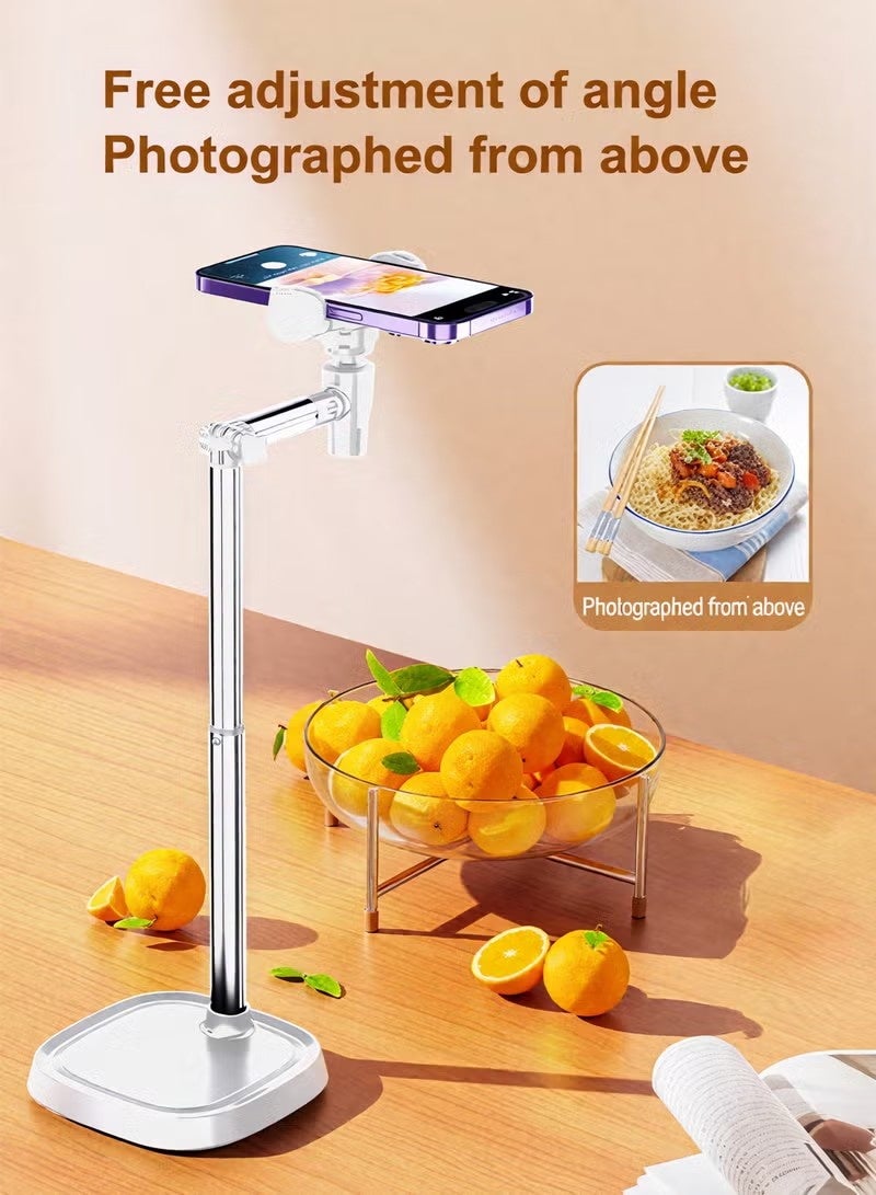Premium 360° Flexible Phone Holder for Desk u0026 Bedside - Telescopic Metal Stand with Height Adjustment (30-45cm) - Stable Anti-Slip Support for Watching Movies u0026 Online Classes White - Image 5