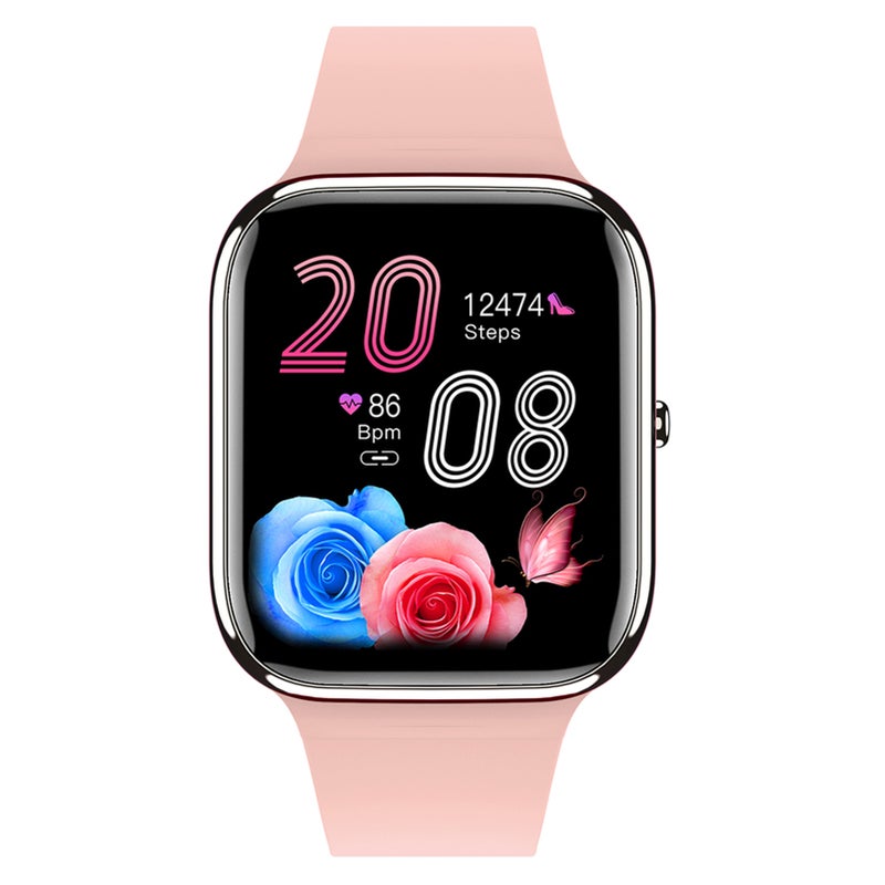 Smart Watch for Men and Women Fitness Tracker with 1.85'' TFT Full Touchscreen Heart Rate Monitor Pedometer Pink - Image 2