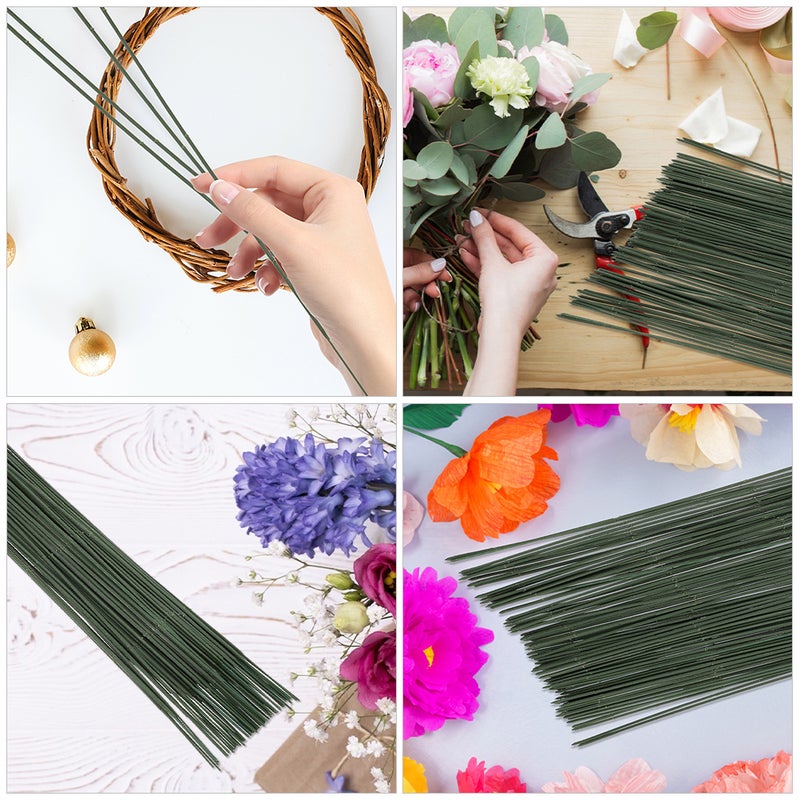 200 pcs Handmade Flower Stems For Diy Floral Arrangements Green Floral Wire Sticks For Crafting Artificial Flowers - Image 2