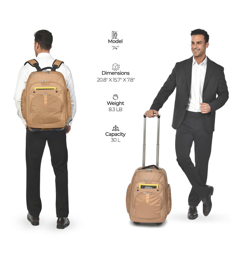 Heliar Rolling Backpack with Wheels | Wheeled Roller Backpack for Business & Travel, Adjustable 13-18 Inch Laptop Backpack with Laptop Compartment & Carry-On Design - Image 2
