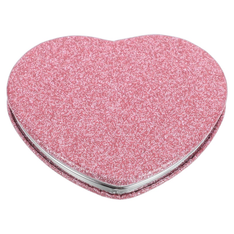 Portable Heart-Shaped Folding Mirror Double-Sided Compact Makeup Mirror Purse Mirror For Eyebrow Shaping Lipstick Application - Image 5