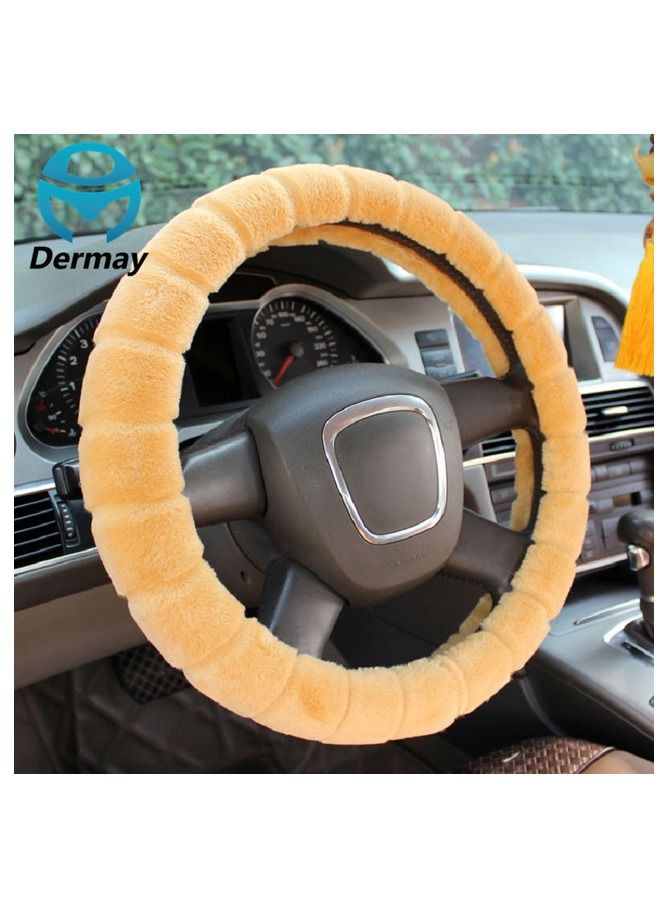 رويال Luxury Steering Wheel Cover 15"Inch (DYT-6006,YW) Yellow Color - Image 4