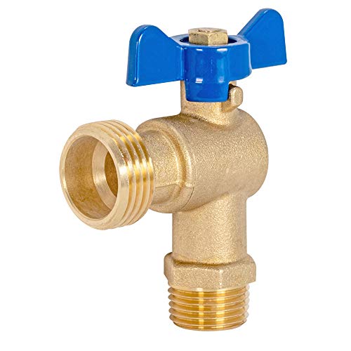 Eastman Male Boiler Drain, 1/2 Inch MIP x 3/4 Inch MHT, Quarter Turn Ball Valve, Brass Plumbing Fitting, 48604 - Image 1