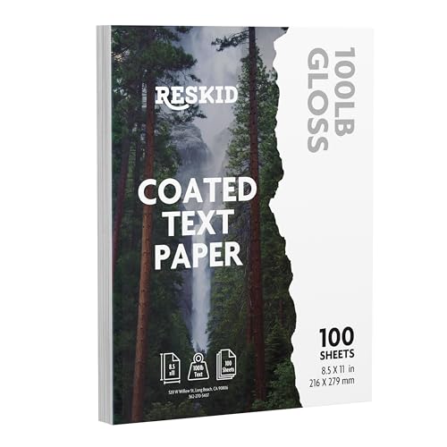 Reskid Double-Sided 100lb Gloss Text Digital C2S Paper – Perfect for Color Laser Printing, Design Proposals, Flyers, Brochures | 8.5 x 11 | 100lb Gloss Text | Glossy Coated | 100 Sheets (100lb Gloss, 8.5x11) - Image 4