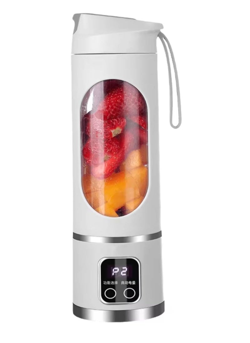 Spaceshoop 450ml Portable Juicer Electric Juicer Cup USB Rechargeable Blender Cup with 12 Blades 1500mAh for Smoothies Shakes  - Image 1