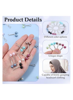 STAR BEJA STAR BEJA 24 pcs Pcs Hijab Pins Clips, Multicolor Headscarf Pearl Pins, Muslim Scarf Shawl Clips  - Image 3